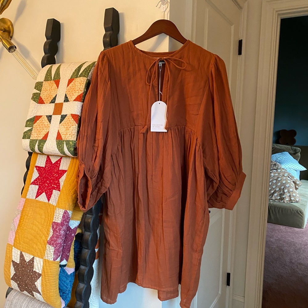 Daughters of India Terracotta Mini Dress